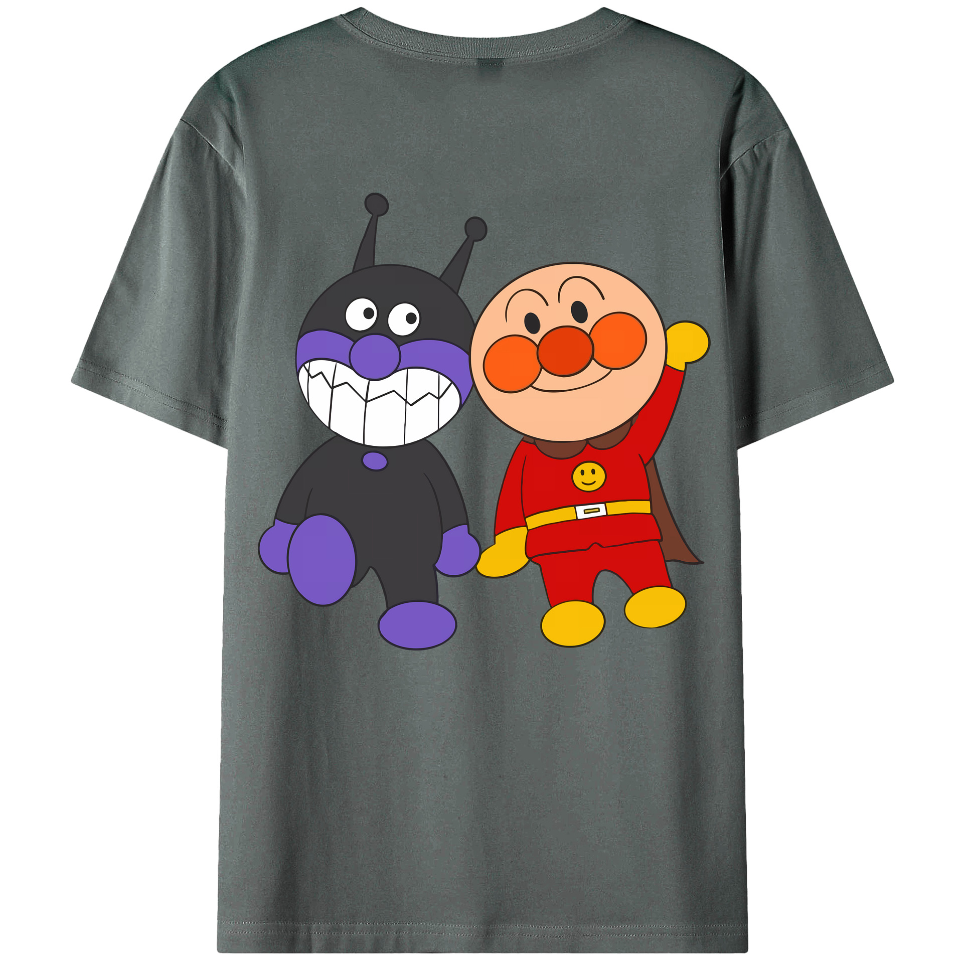 （画像用） アンパンマン Anpanman 綿100％ メンズ半袖Tシャツ（バックプリント） 通気性
